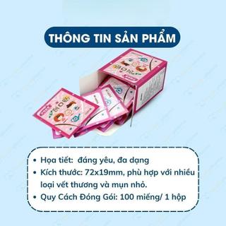 BĂNG CÁ NHÂN HOẠT HÌNH CUTE | COMBO 2 HỘP 200 MIẾNG | MIẾNG DÁN VẾT THƯƠNG MINI CHỐNG NƯỚC CHO BÉ