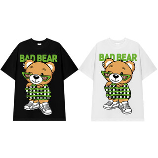 Áo Thun Unisex Nam Nữ Tay Lỡ Form Rộng Oversize Bad Bear, Áo Phông Cotton Cao Cấp Mềm Mát - oa/ob2000
