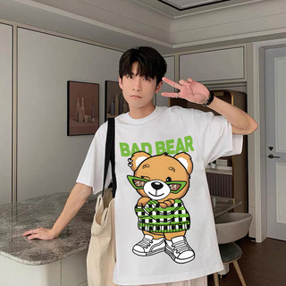 Áo Thun Unisex Nam Nữ Tay Lỡ Form Rộng Oversize Bad Bear, Áo Phông Cotton Cao Cấp Mềm Mát - oa/ob2000