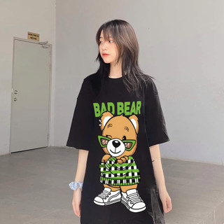 Áo Thun Unisex Nam Nữ Tay Lỡ Form Rộng Oversize Bad Bear, Áo Phông Cotton Cao Cấp Mềm Mát - oa/ob2000