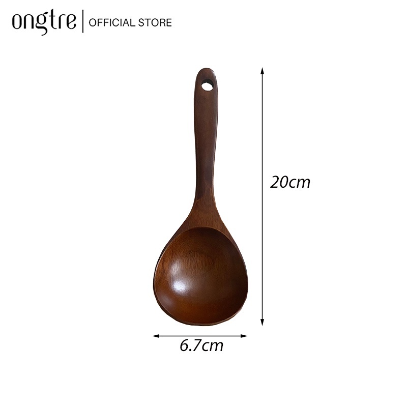 Muôi Gỗ, Thìa Gỗ, Vá Gỗ ONGTRE Bằng Gỗ Nhãn Cao Cấp - Dụng Cụ Nhà Bếp Tự Nhiên, An Toàn Thực Phẩm, Bền Đẹp