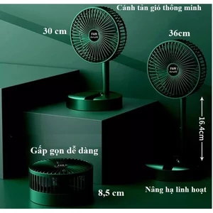 quạt mini cầm tay tích điện để bàn Quạt cầm tay sạc pin gấp gọn, quạt tích điện mini 3 tốc độ gió,