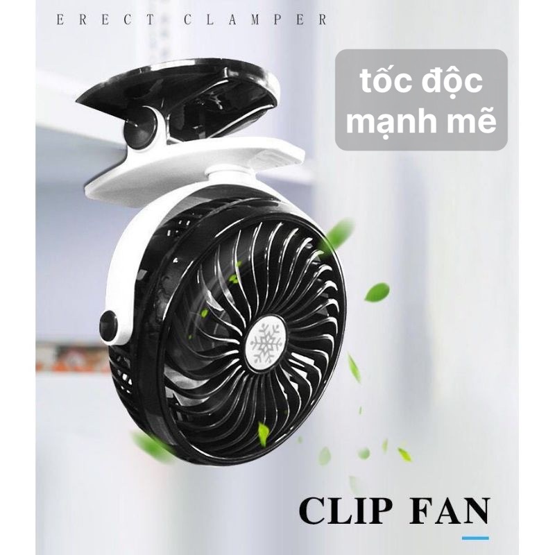 Quạt mini cầm tay Quạt có thể kẹp/ quạt kẹp quạt sạc mini để bàn 1500 mAh có thể xoay 720 độ mọi hướng