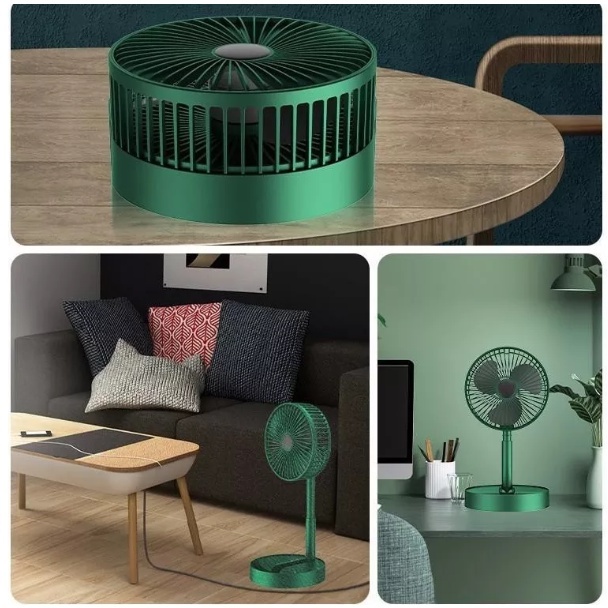 Quạt cầm tay sạc pin gấp gọn, quạt tích điện mini 3 tốc độ gió, quạt mini cầm tay tích điện để bàn