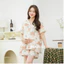 Bộ Đồ Bầu Cổ Sam Có Khóa Kéo Ngực Mùa Hè Larosa Mặc Nhà Và Sau Sinh Vải Đũi Xốp Cao Cấp - LR015B