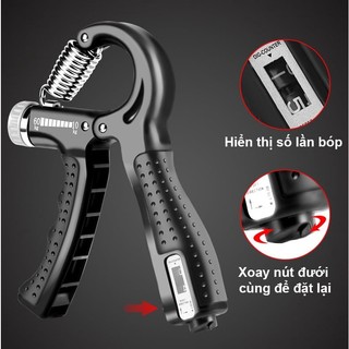 (freeship) Kìm bóp tay chữa A điều chỉnh lực từ 5-60kg có đếm số, dụng cụ tập cơ tay cao cấp