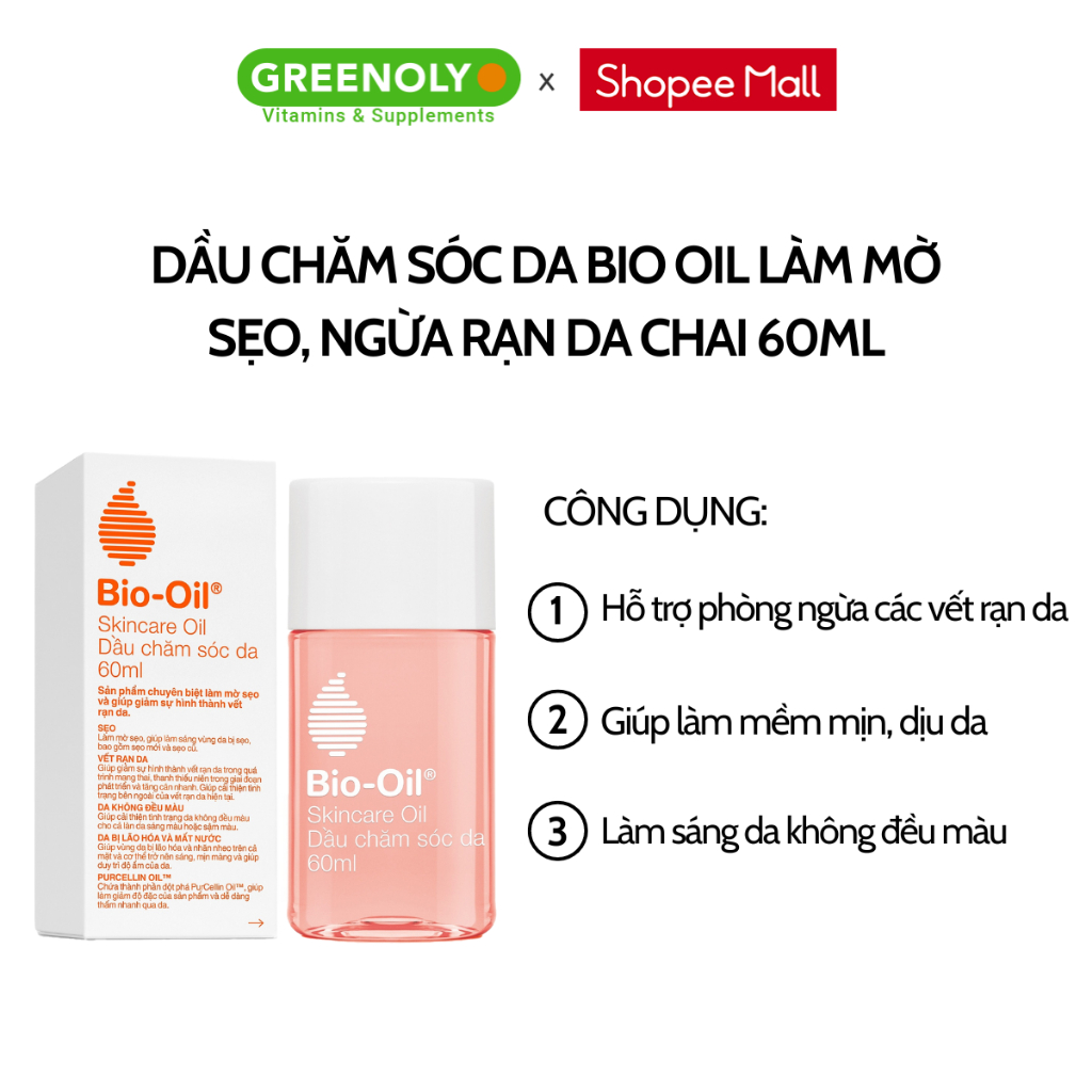 Ảnh Dầu chăm sóc da giúp cải thiện rạn da, mờ sẹo và đều màu da Bio Oil Skincare Oil Chai 60ml 2