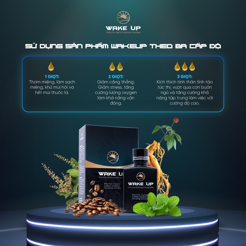 COMBO 2 TẶNG 1 Tinh Dầu WAKE UP 10ml Tỉnh Táo Tức Thì, Tái Tạo Năng Lượng, Tập Trung Làm Việc