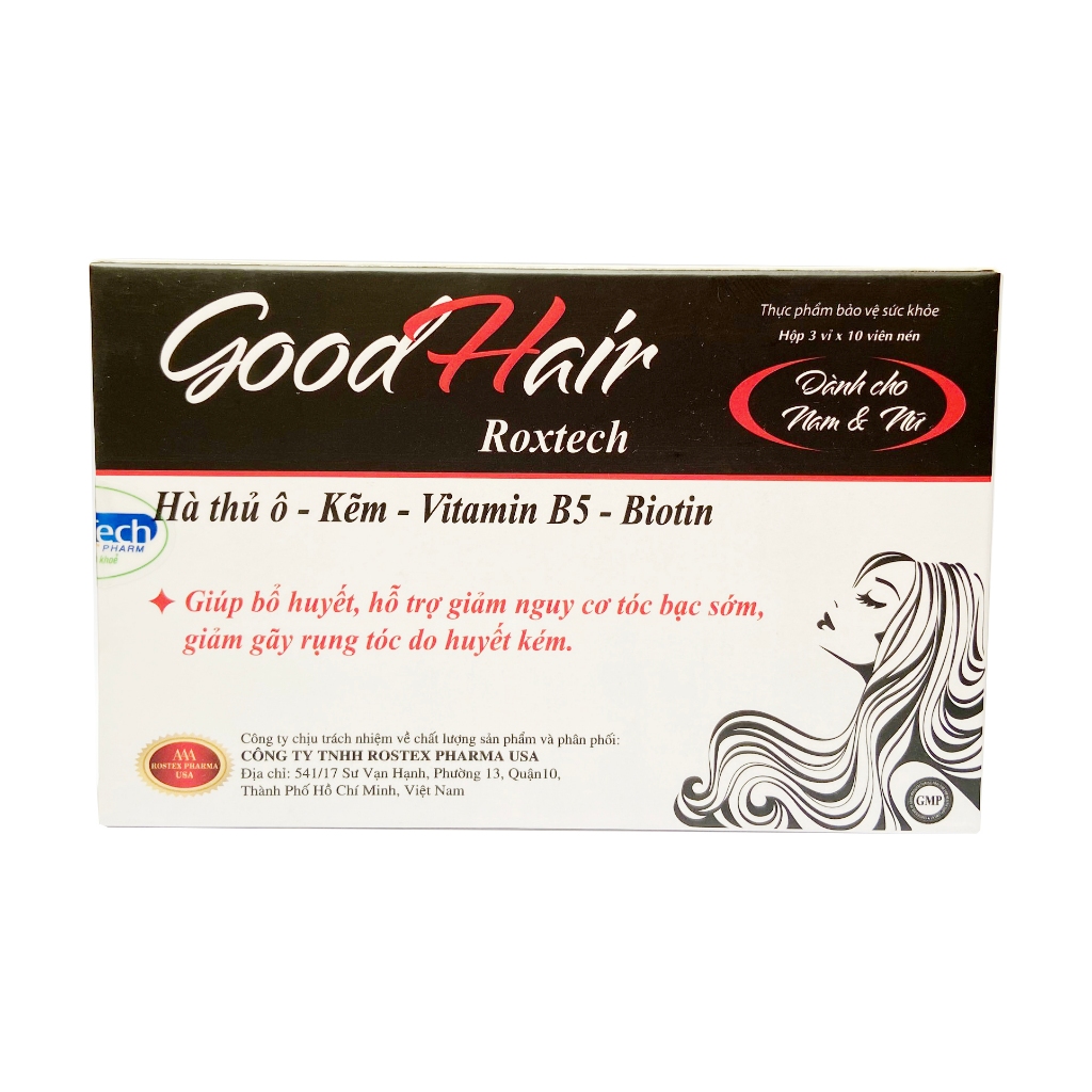 [CHÍNH HÃNG] Viên Uống Mọc Tóc Good Hair - Kết Hợp Hà Thủ Ô, Vitamin B5 & Biotin Giúp Giảm Tóc Bạc Sớm (Hộp 30 Viên)