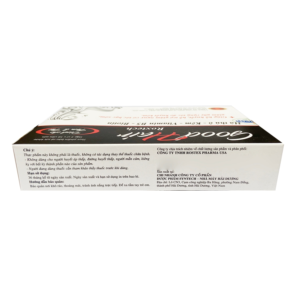 [CHÍNH HÃNG] Viên Uống Mọc Tóc Good Hair - Kết Hợp Hà Thủ Ô, Vitamin B5 & Biotin Giúp Giảm Tóc Bạc Sớm (Hộp 30 Viên)