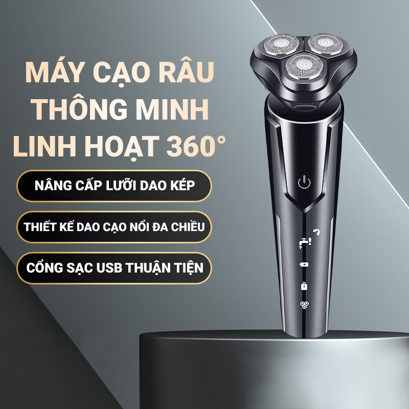 Máy Cạo Râu Cao Cấp Chống Nước Chuẩn IPX7 Đa Năng, Với 3 Lưỡi Dao 3D ...
