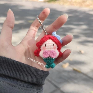 Móc khoá nàng tiên cá mini bằng len handmade, ảnh thật shop chụp