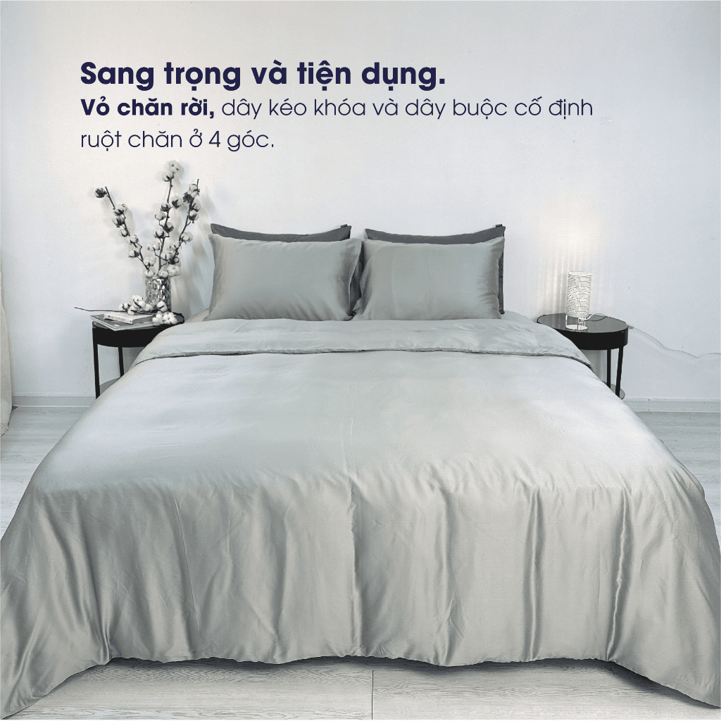 Ảnh Bộ 4 món ga gối Tencel Châu Âu Changmi Bedding cao cấp siêu mềm mượt và mát lạnh. Tencel chính hãng Lenzing 2