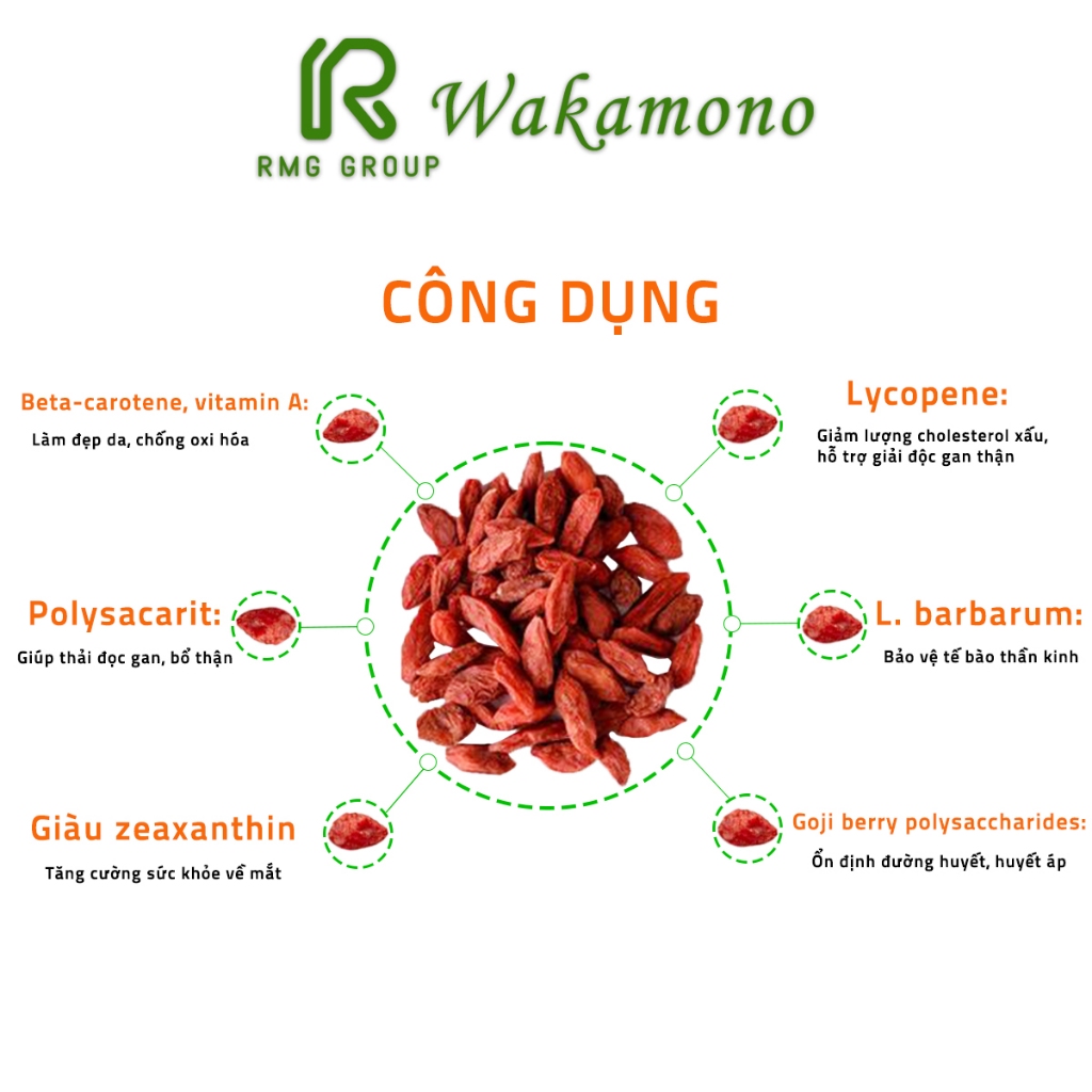 Combo 1kg táo đỏ Nhược Khương Wakamono Organic size 200 - 220 quả/kg và 500g kỷ tử Ninh Hạ