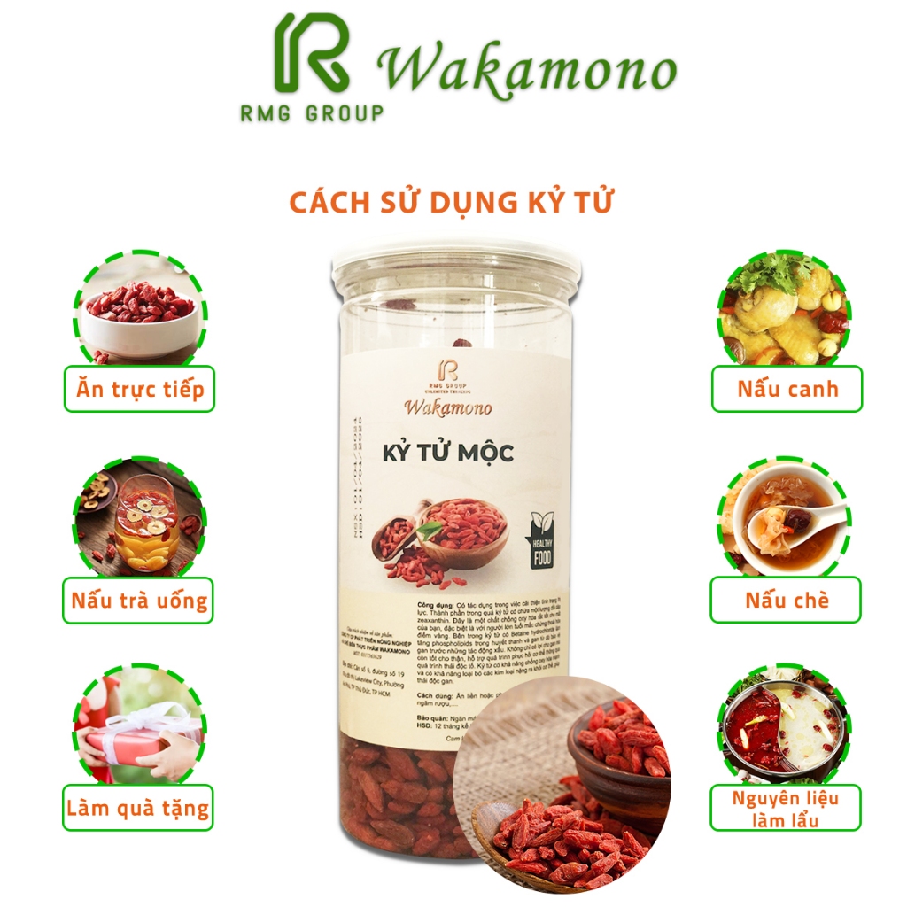 Combo 1kg táo đỏ Nhược Khương Wakamono Organic size 200 - 220 quả/kg và 500g kỷ tử Ninh Hạ