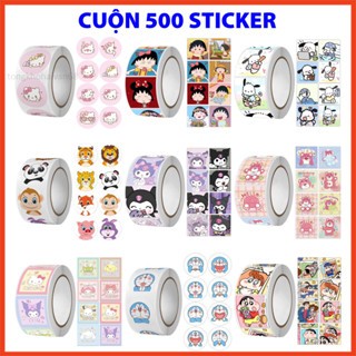 {Deal 1k} Mix 50-100 hình dán sticker gấu dâu, doremon, anime, shin ...