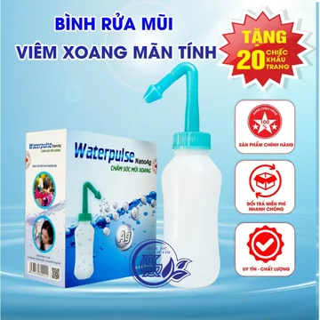 Bình rửa mũi xoang waterpulse, muối rửa mũi, nano bạc, viêm mũi, viêm xoang [ tặng thêm 20 chiếc khẩu trang ]