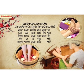 Tranh trang trí spa dưỡng sinh, decor gội đầu dưỡng sinh, tranh ngâm chân thảo dược in trên vải lụa (tặng kèm keo dán)