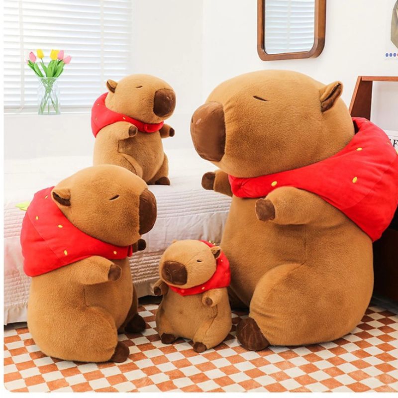 🍄 Gấu bông - gấu capybara mũ dâu ( mũ cởi được)🍄