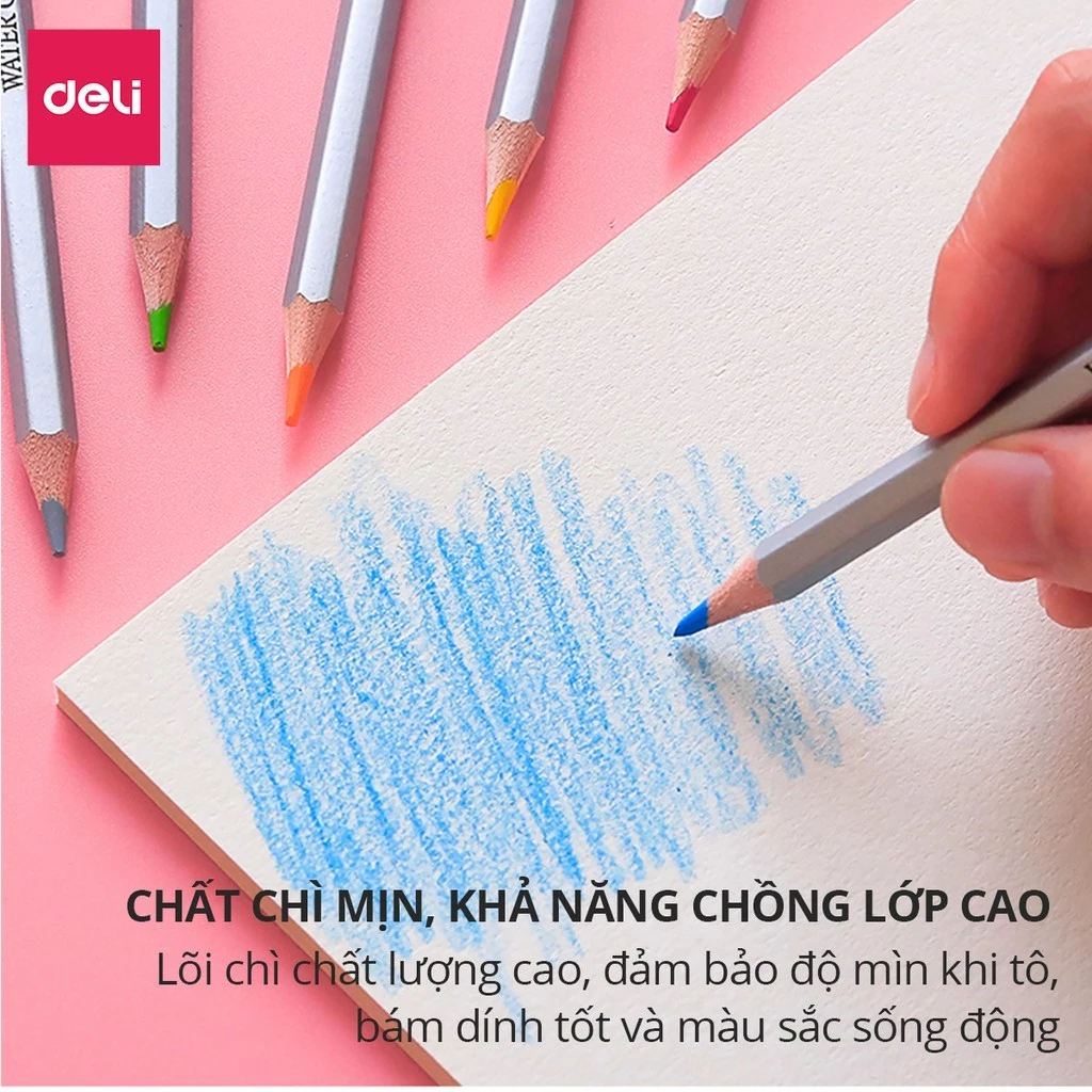 Bút Chì Màu Deli Gốc Nước Kèm Cọ Chuyên Nghiệp Finenolo Nhiều Màu, Vẽ Phác Họa, Tô Màu Truyện Tranh