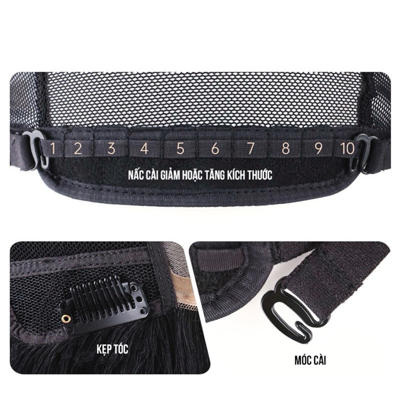 [MẪU MỚI] KẸP TÓC GIẢ 3/4 U XOĂN ĐUÔI MÀU NÂU SOCOLA DÀI 55-60CM LOẠI 1