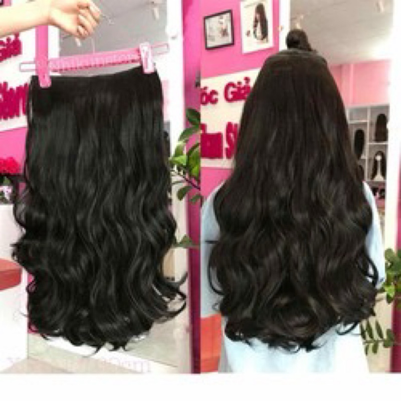 [CLIP THẬT] KẸP TÓC GIẢ DẢI XOĂN RỘNG 25CM DÀI 55-60 CM