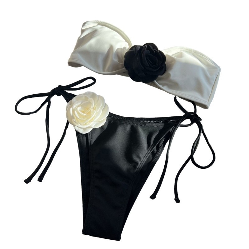 Brroa Bộ Bikini 2 Mảnh Buộc Dây  Hoa Trà  Thời Trang Mùa Hè Cho Nữ [  HOA TRÀ ] HAN.T SHOP