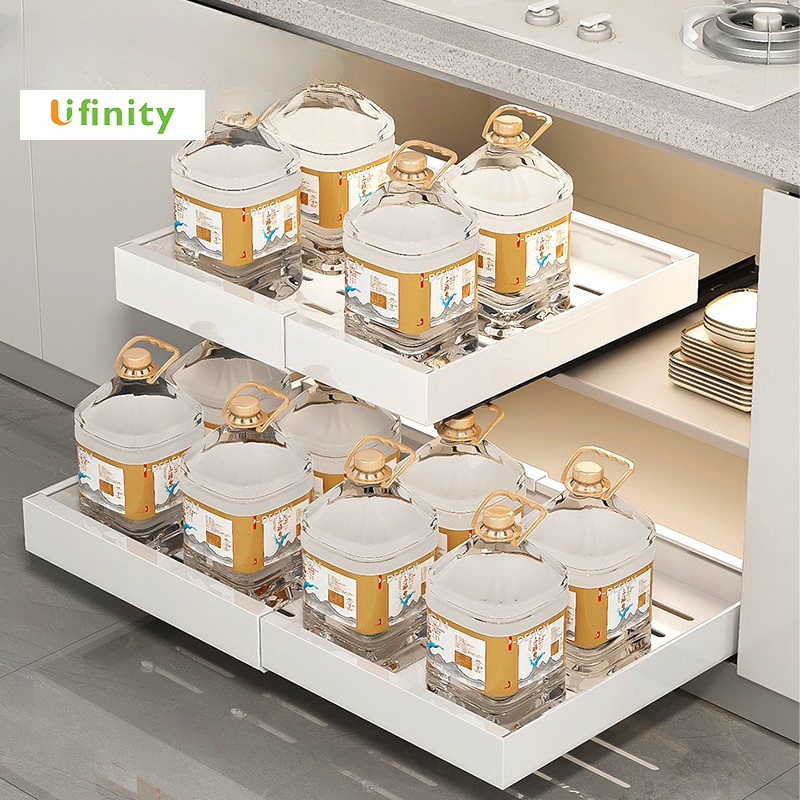 Lifinity Kệ Để Bát Đĩa,Kệ Để Đồ Nhà Bếp,Kệ Chén Có Thể Điều Chỉnh Độ Rộng, Có ray trượt