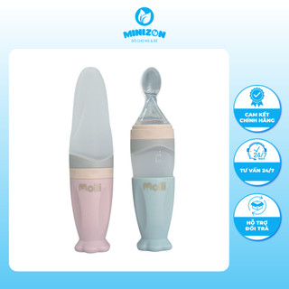 Bình thìa Molli dung tích 90ml hỗ trợ bé tập ăn dặm, uống sữa, tập ăn bột dễ dàng