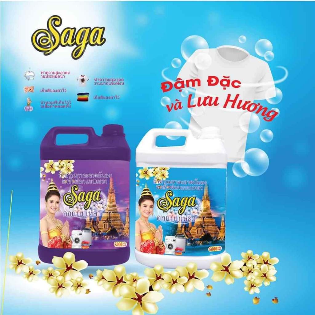 NƯỚC GIẶT XẢ VẢI SAGA 5L- SIÊU THƠM
