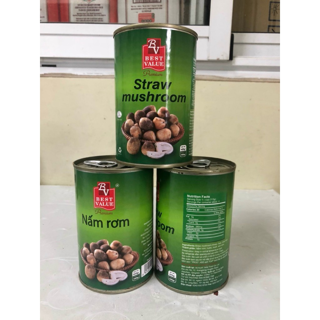 Nấm rơm đóng hộp, nấm rơm đen 425g | Shopee Việt Nam