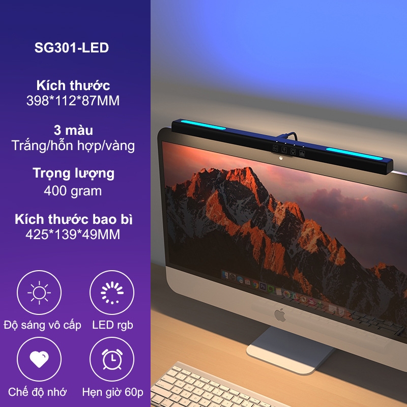 Đèn treo màn hình LED RGB bảo vệ mắt, ánh sáng tự nhiên, dễ lắp đặt