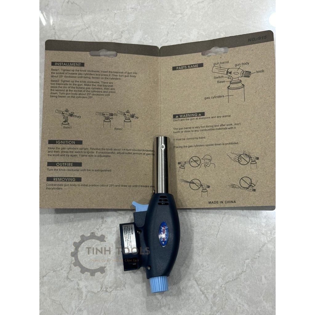 TinhTools Đầu khò gas mini - Đèn khò đánh lửa tự động FLAME GUN 915