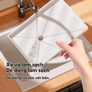 Kệ Úp Chén Bát Có cửa xả nước 2 Tầng Kệ Để Chén Bát Đĩa Giá Để Bát Đĩa Thép Cacbon