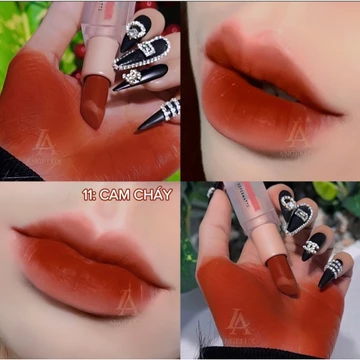 SON THỎI SÁP LÌ ANGELUX CHÍNH HÃNG, CHẤT NHUNG MỊN, MỀM MÔI, BỀN MÀU, DƯỠNG ẨM - MÀU CAM CHÁY 11