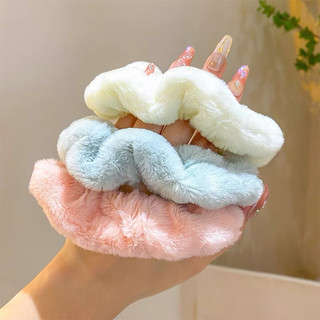 Dây buộc tóc vải lông mềm mại phong cách Hàn Quốc dễ thương cho nữ