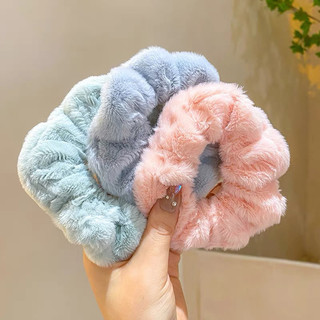 Dây buộc tóc vải lông mềm mại phong cách Hàn Quốc dễ thương cho nữ