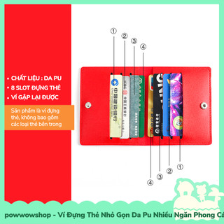 [Sẵn VN - Hỏa Tốc] Ví Đựng Thẻ Gập Nhỏ Gọn Tiện Dụng Da Pu Nhiều Ngăn Phong Cách Đơn Giản Nhiều Màu Sắc