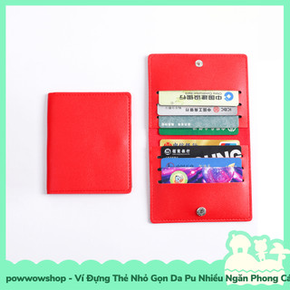 [Sẵn VN - Hỏa Tốc] Ví Đựng Thẻ Gập Nhỏ Gọn Tiện Dụng Da Pu Nhiều Ngăn Phong Cách Đơn Giản Nhiều Màu Sắc