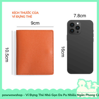 [Sẵn VN - Hỏa Tốc] Ví Đựng Thẻ Gập Nhỏ Gọn Tiện Dụng Da Pu Nhiều Ngăn Phong Cách Đơn Giản Nhiều Màu Sắc