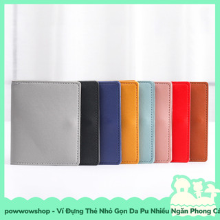 [Sẵn VN - Hỏa Tốc] Ví Đựng Thẻ Gập Nhỏ Gọn Tiện Dụng Da Pu Nhiều Ngăn Phong Cách Đơn Giản Nhiều Màu Sắc