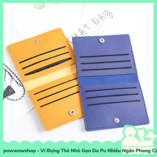 [Sẵn VN - Hỏa Tốc] Ví Đựng Thẻ Gập Nhỏ Gọn Tiện Dụng Da Pu Nhiều Ngăn Phong Cách Đơn Giản Nhiều Màu Sắc