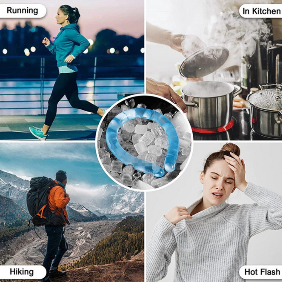 Ảnh Vòng đeo cổ làm mát, đai đeo lạnh giải nhiệt bằng TPU tự nhiên cho cơ thể, vòng tản nhiệt, hạ nhiệt vào mùa hè 3
