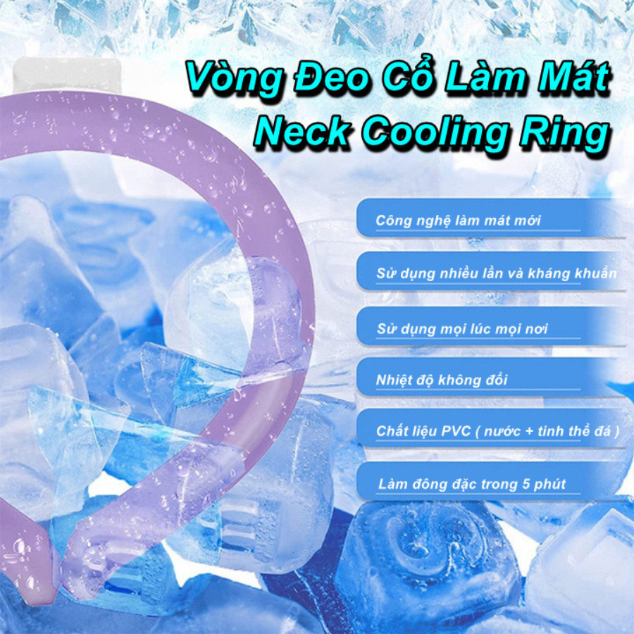 Ảnh Vòng đeo cổ làm mát, đai đeo lạnh giải nhiệt bằng TPU tự nhiên cho cơ thể, vòng tản nhiệt, hạ nhiệt vào mùa hè 1
