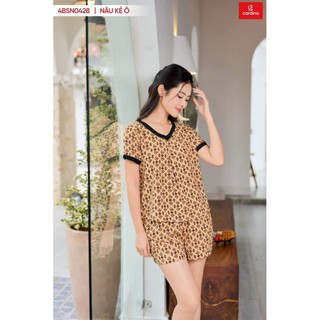 Đồ bộ nữ CARDINA chất liệu lụa hàn châu đùi xếp ly ngực thoáng mát mềm mại trẻ trung 4BSN04