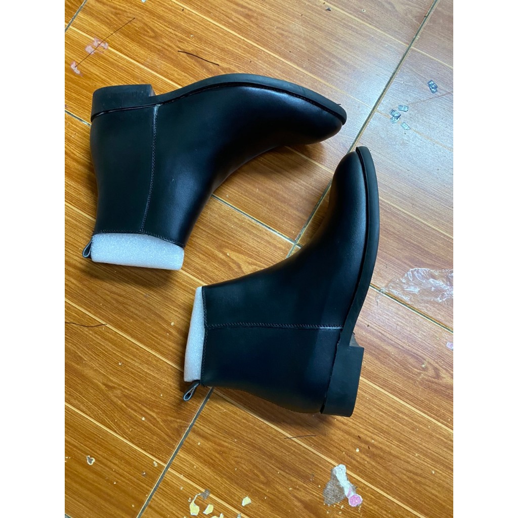Giày Nam Chelsea Boots Zip Khóa Kéo Da Bò Đế Phíp Tăng Chiều Cao Viboots, Giày Boot Nam Da Thật Cao Cấp - Mã 6286