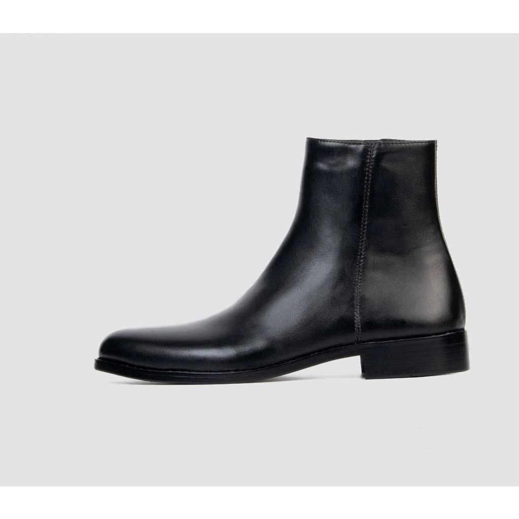 "Giày Da Nam Chelsea Boot, Giày Cao Cổ Nam, Giày Nam Cao Cấp Da Nappa Bóng Cổ Chun Đế Cao Su Chắc Chắn Êm Chân - Mã 118