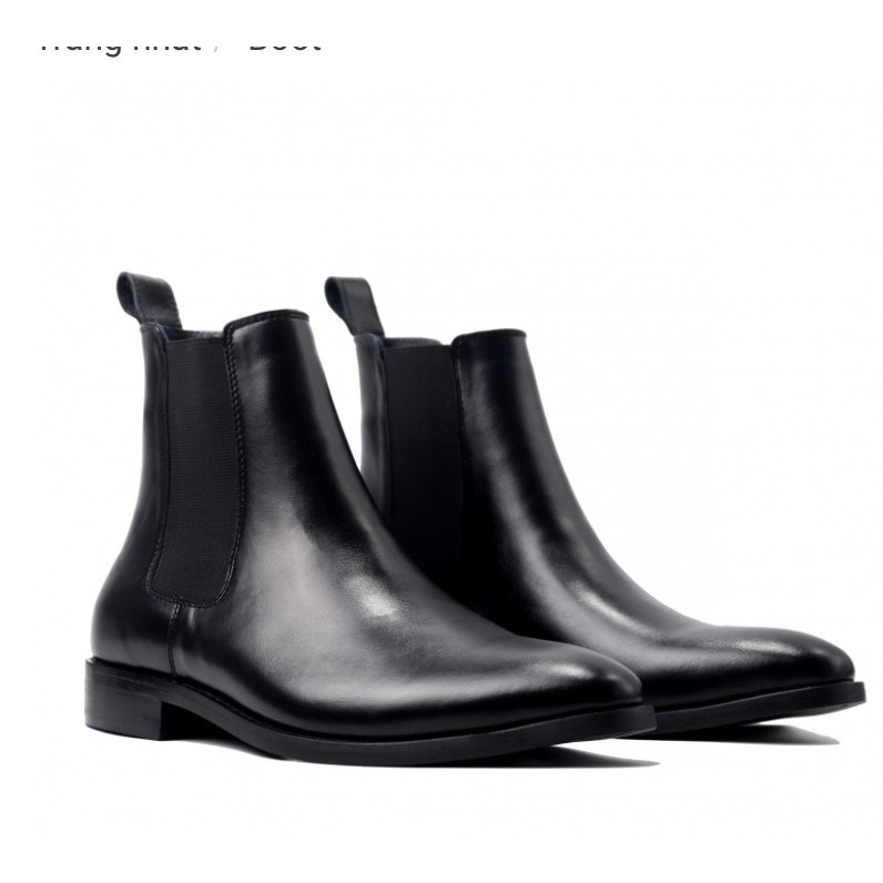 "Giày Da Nam Chelsea Boot, Giày Cao Cổ Nam, Giày Nam Cao Cấp Da Nappa Bóng Cổ Chun Đế Cao Su Chắc Chắn Êm Chân - Mã 118