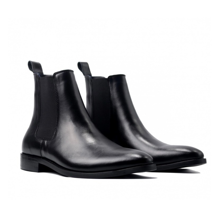 "Giày Da Nam Chelsea Boot, Giày Cao Cổ Nam, Giày Nam Cao Cấp Da Nappa Bóng Cổ Chun Đế Cao Su Chắc Chắn Êm Chân - Mã 118