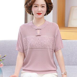 Áo thun ngắn tay mới dành cho bà mẹ trung niên, áo thun ngắn tay mùa hè dành cho phụ nữ trung niên